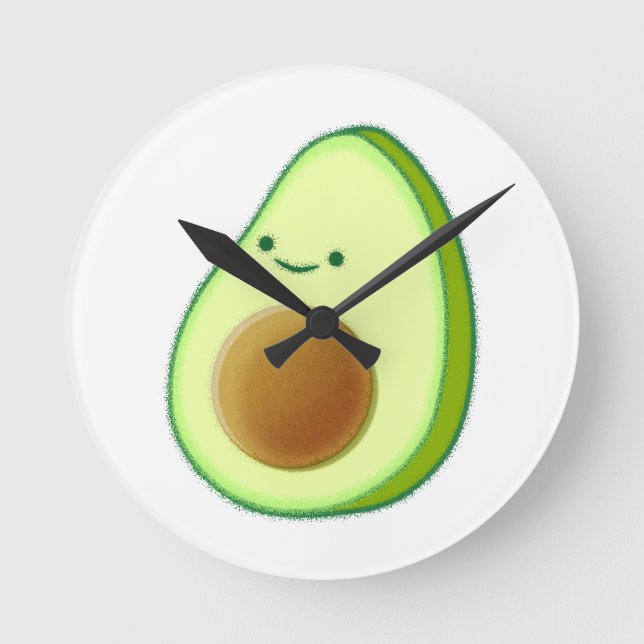 Horloge Ronde Dessin Avocado mignon (Recto)
