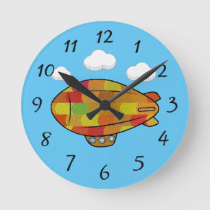Horloge Ronde Dessin Blimp Style Vintage