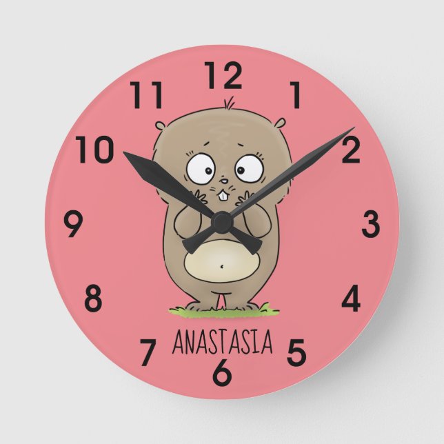 Horloge Ronde Dessin d'adorable hamster (Recto)