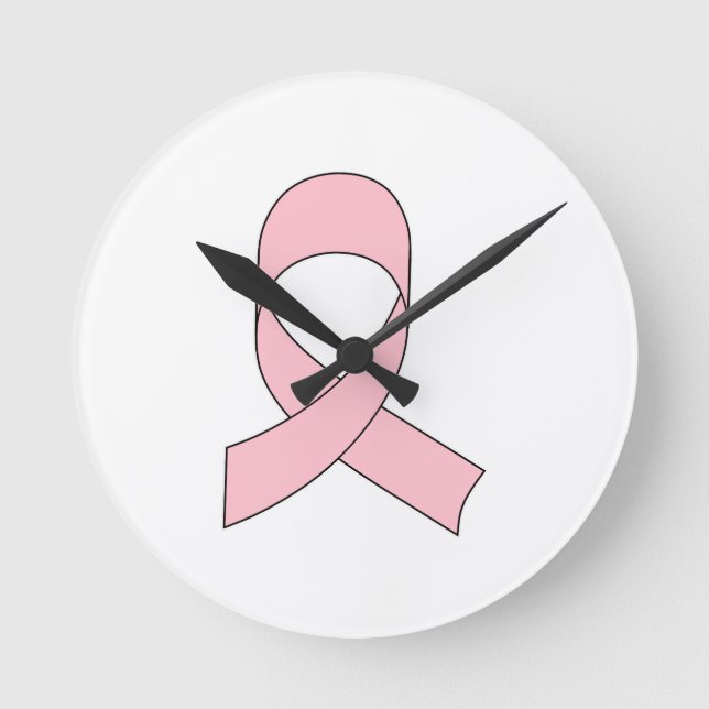 Horloge Ronde Dessin de ruban rose (Recto)
