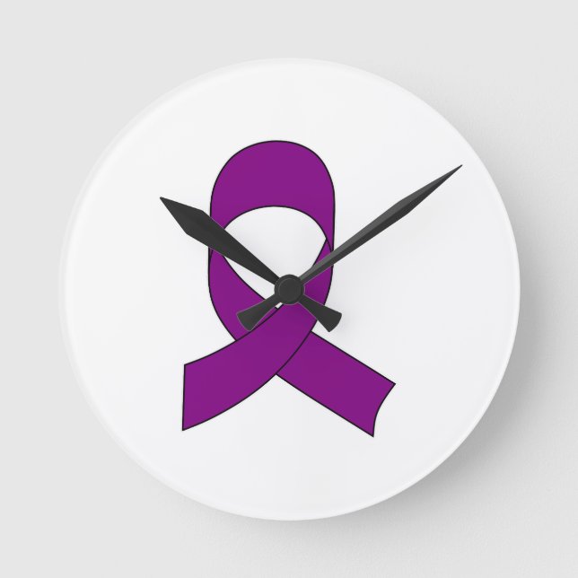 Horloge Ronde Dessin de ruban violet (Recto)