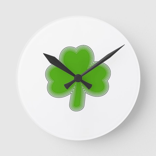 Horloge Ronde Dessin Shamrock de Saint Patrick (Recto)