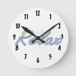 Horloge Ronde Détendez vert-bleu de nuage décrit