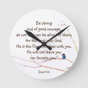 Horloge Ronde Deut 31:6 Vous n'êtes pas seul Bible Kingfisher Bi