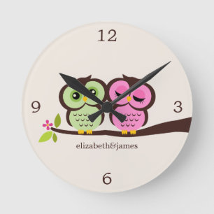 Horloge Ronde Deux Green and Pink