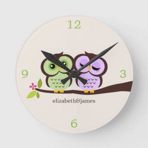 Horloge Ronde Deux Green and Purple
