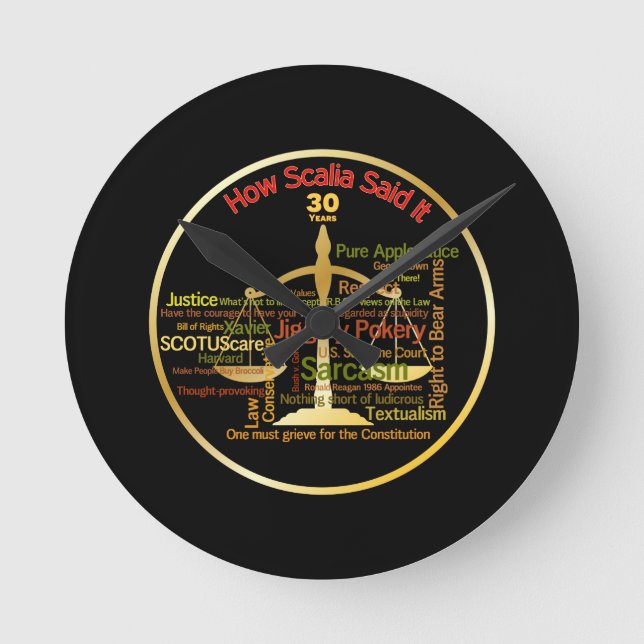 Horloge Ronde Devis de la Cour suprême Antonin Scalia - Avocat (Recto)