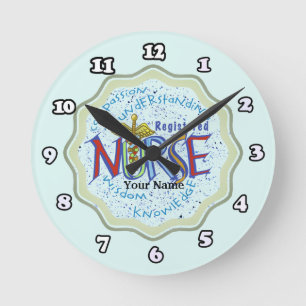 Horloge Ronde Devise d'infirmière diplômée