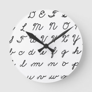 Horloge Ronde diagramme cursif d'écriture