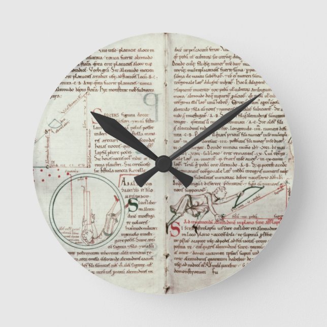 Horloge Ronde Diagrammes des mesures et du texte (vélin) (Recto)