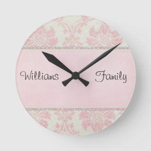 Horloge Ronde Diamants de Damas roses