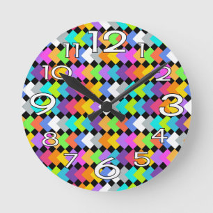 Horloge Ronde Diamants de néon