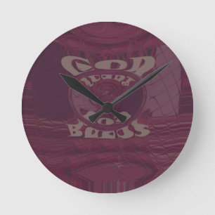 Horloge Ronde Dieu vous bénisse Giraffes Art Imprimer/Design