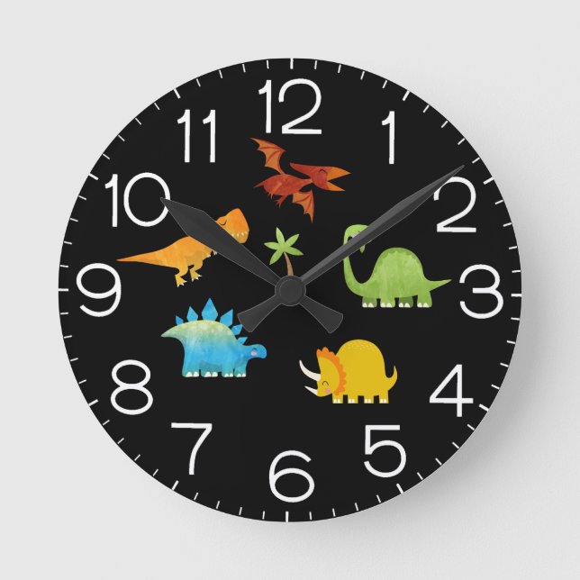 Horloge Ronde Dinosaure (Recto)