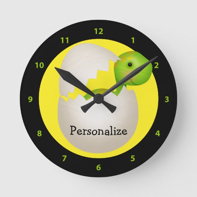 Horloge Ronde Dinosaure bébé mignon nouvellement éclos (Recto)