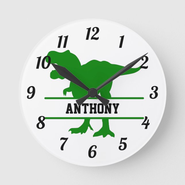 Horloge ronde Dinosaure personnalisée (Recto)