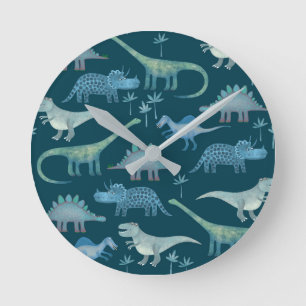 Horloge Ronde Dinosaure vert