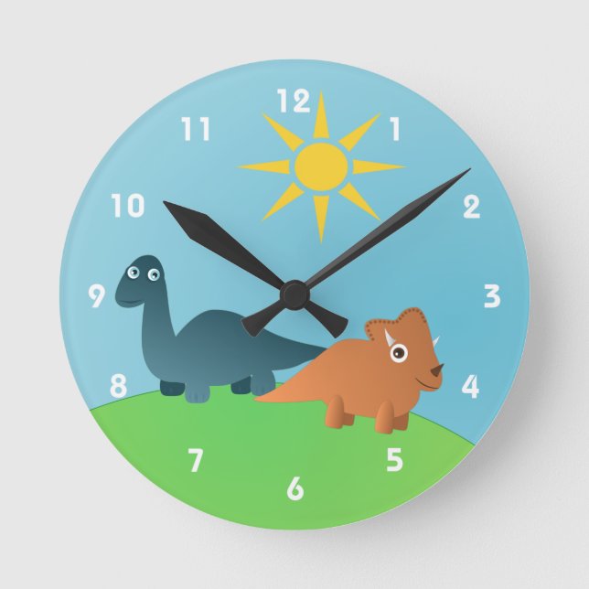 Horloge Ronde Dinosaures (Recto)