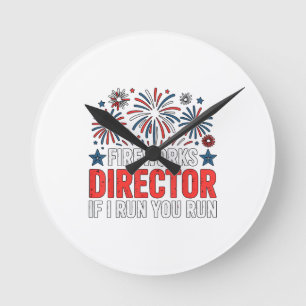 Horloge Ronde Directeur du feu d'artifice du 4 juillet Si je cou