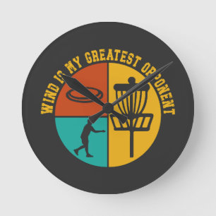 Horloge Ronde Disque Golf Funny Design Rétro Disque Golf
