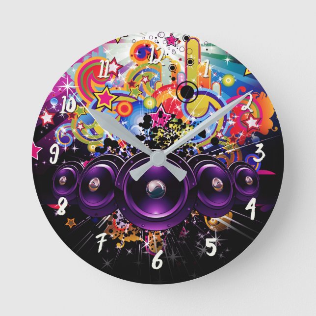 Horloge Ronde DJ Dancing Dance Music (Recto)