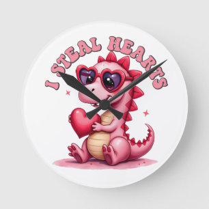Horloge Ronde Don Valentine   Je vole les coeurs