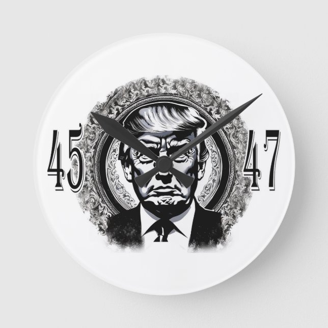 Horloge Ronde Donald Trump 45/47 (Recto)