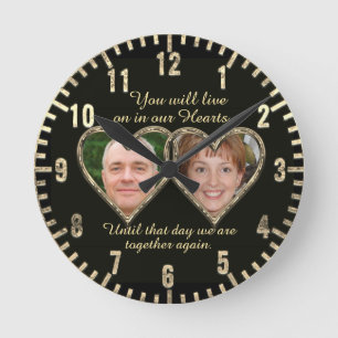 Horloge Ronde Double Memorial Add Photo Keepsake