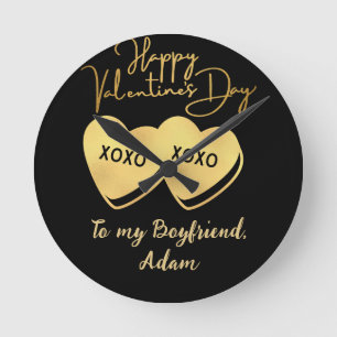 Horloge Ronde douce valentine couple personnaliser personnalisée