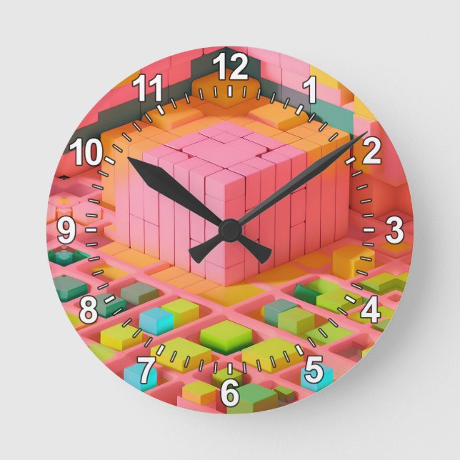 Horloge Ronde Douceur aux couleurs vives (Recto)