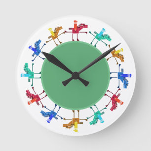 Horloge Ronde Douze chevaux et cavaliers enfantins