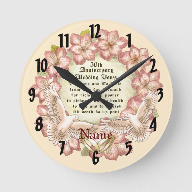 Horloge Ronde Doves du 50e anniversaire (Recto)
