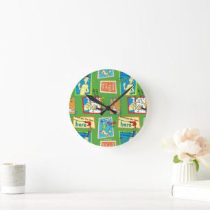 Horloge Ronde Dr. Seuss Les œufs verts au jambon citations d'his