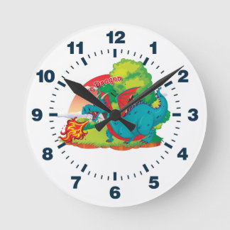Horloge Ronde Dragon de feu à l'horloge