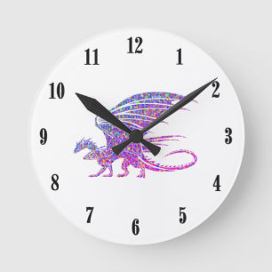 Horloge Ronde Dragon de mosaïque Extraordinaire