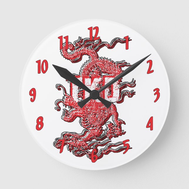 Horloge Ronde Dragon du Taekwondo (Recto)