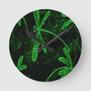 Horloge Ronde Dragonlies Neon Green