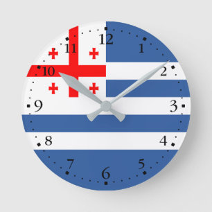 Horloge Ronde Drapeau Adjara Patriotique