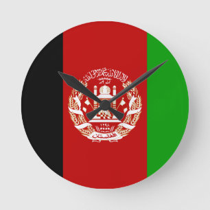 Horloge Ronde Drapeau Afghanistan