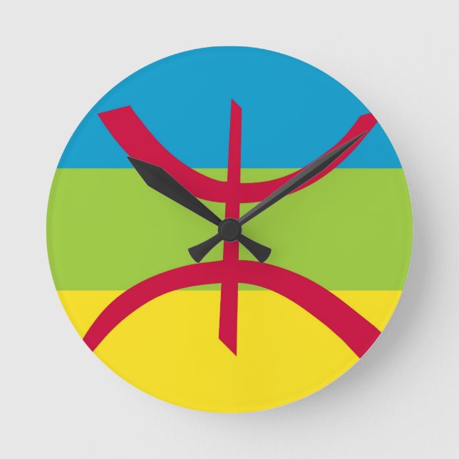 Horloge Ronde Drapeau Amazigh (Recto)