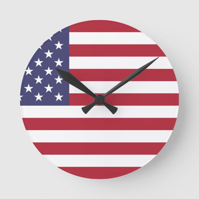Horloge Ronde Drapeau américain (Recto)
