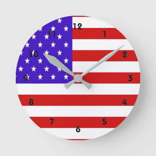 Horloge Ronde Drapeau américain
