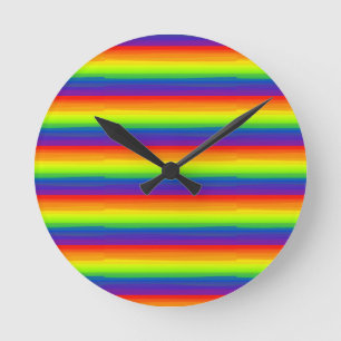 Horloge Ronde Drapeau arc-en-ciel classique couleurs marqueur st