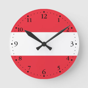 Horloge Ronde Drapeau autrichien patriotique