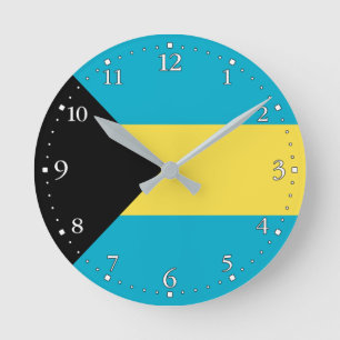Horloge Ronde Drapeau bahamien patriotique