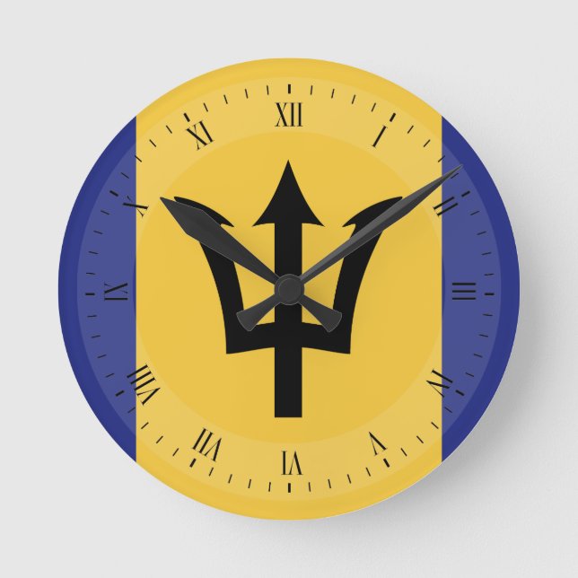 Horloge Ronde Drapeau Barbade (Recto)