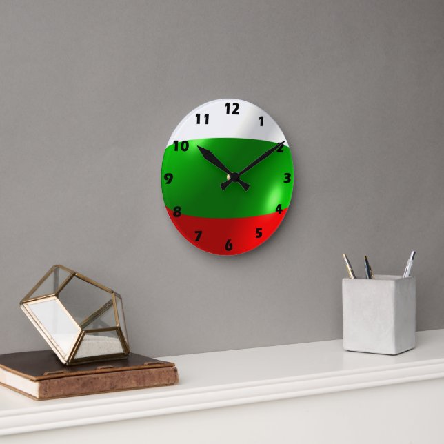 Horloge Ronde Drapeau bulgare (Bureau)