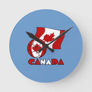 Horloge Ronde Drapeau canadien avec balle de football