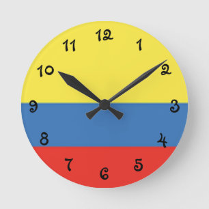 Horloge Ronde Drapeau Colombie