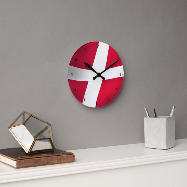 HORLOGE RONDE DRAPEAU DANEMARK (Bureau)